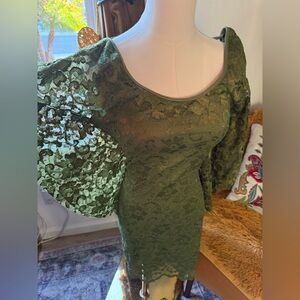 Sentimental NY by Sam Hourani Green Lace Dress